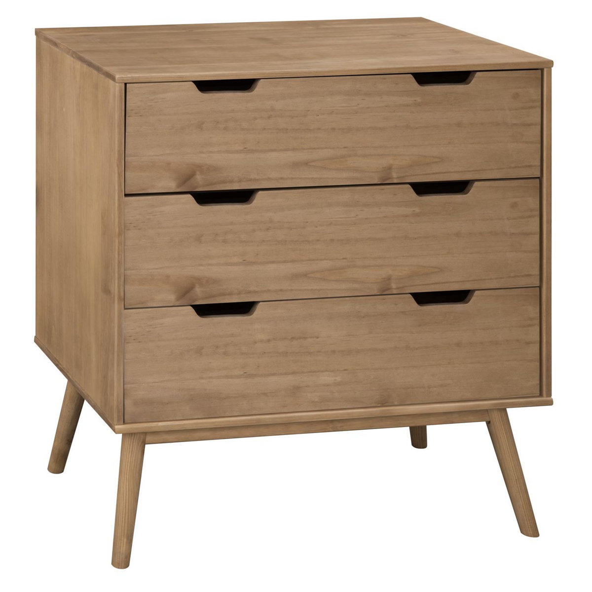 VS VENTA-STOCK Commode Bali 3 tiroirs, Fabriqué en Bois de pin Massif, glissières métalliques