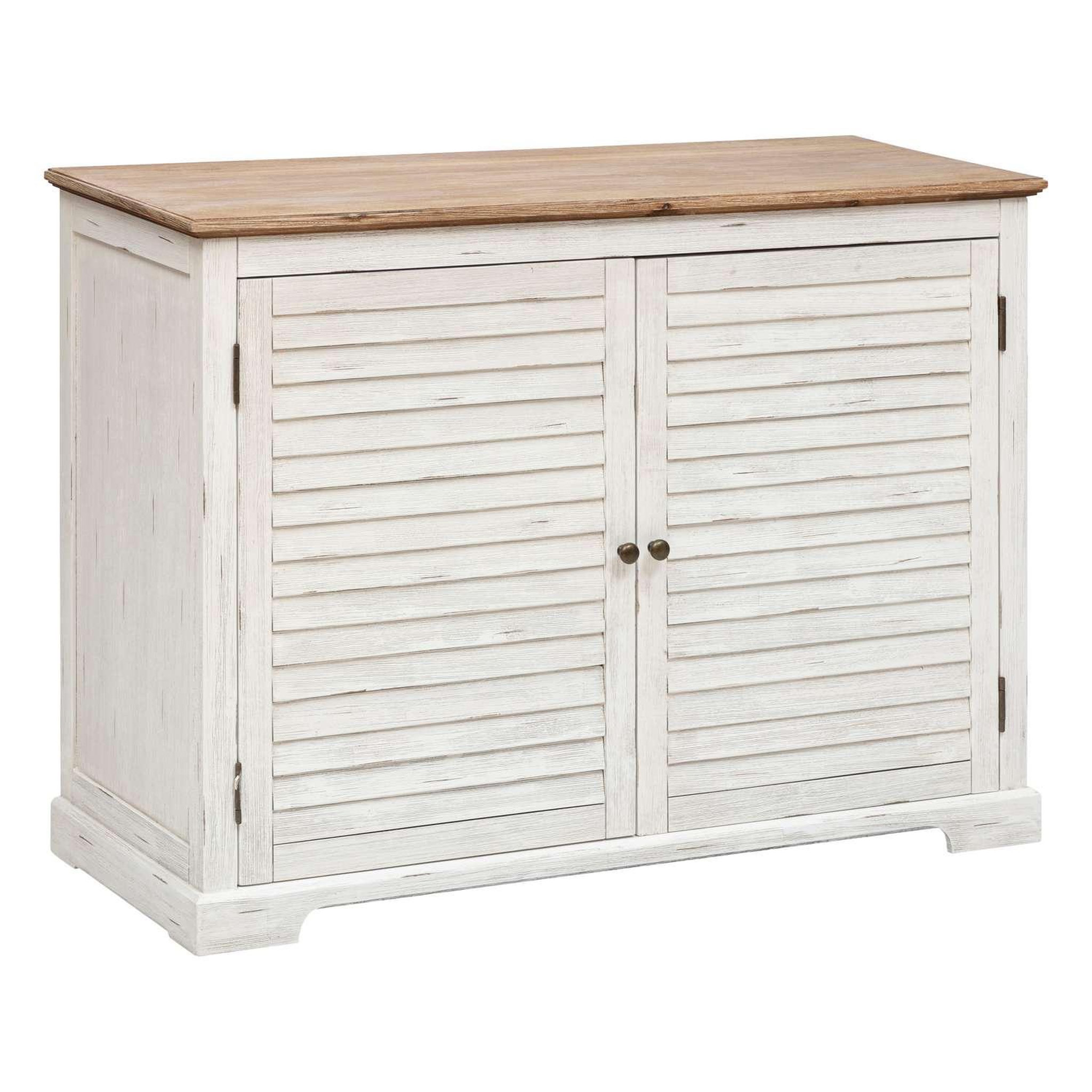 ATMOSPHERA Buffet 2 portes en bois OLBIA - Blanc et beige
