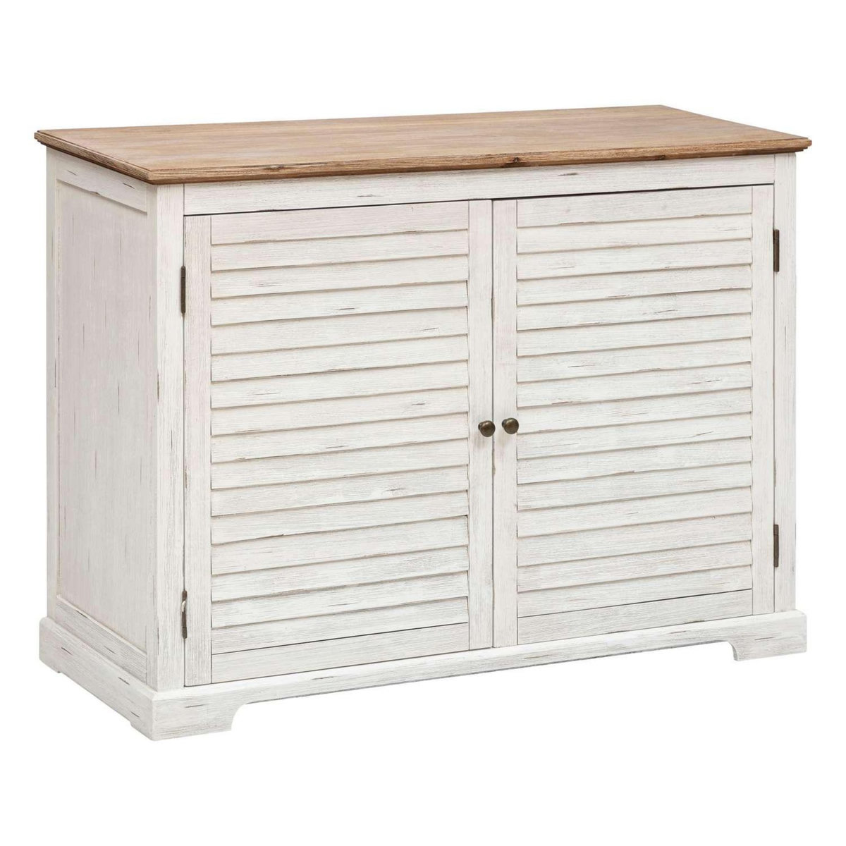 ATMOSPHERA Buffet 2 portes en bois OLBIA - Blanc et beige
