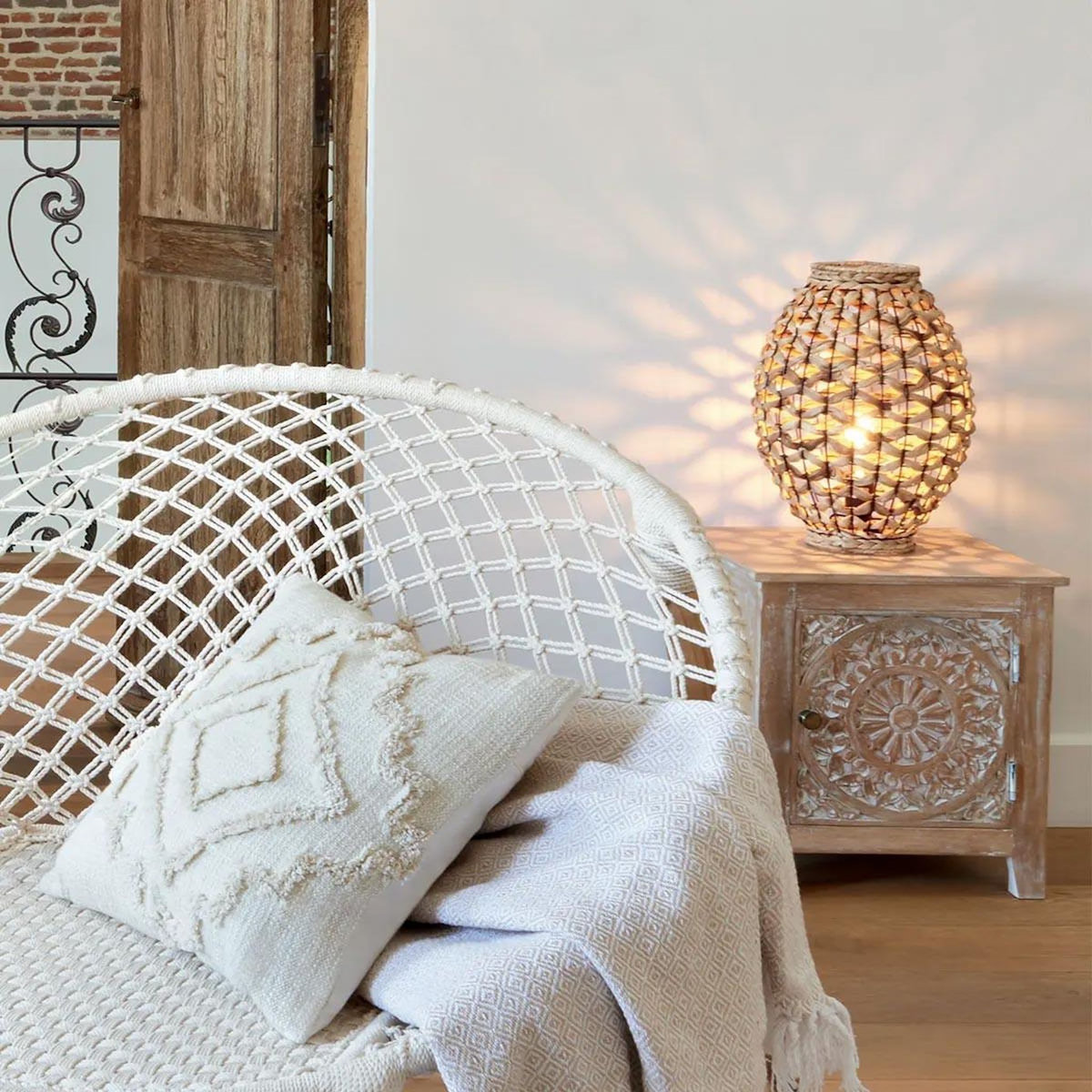 ATMOSPHERA Lampe à Poser Déco  Jacinthe  40cm Naturel