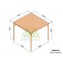 Voir la diapositive 2 : JARDIDECO Pergola en bois Dijon avec toit 300 x 300 cm - Maderland