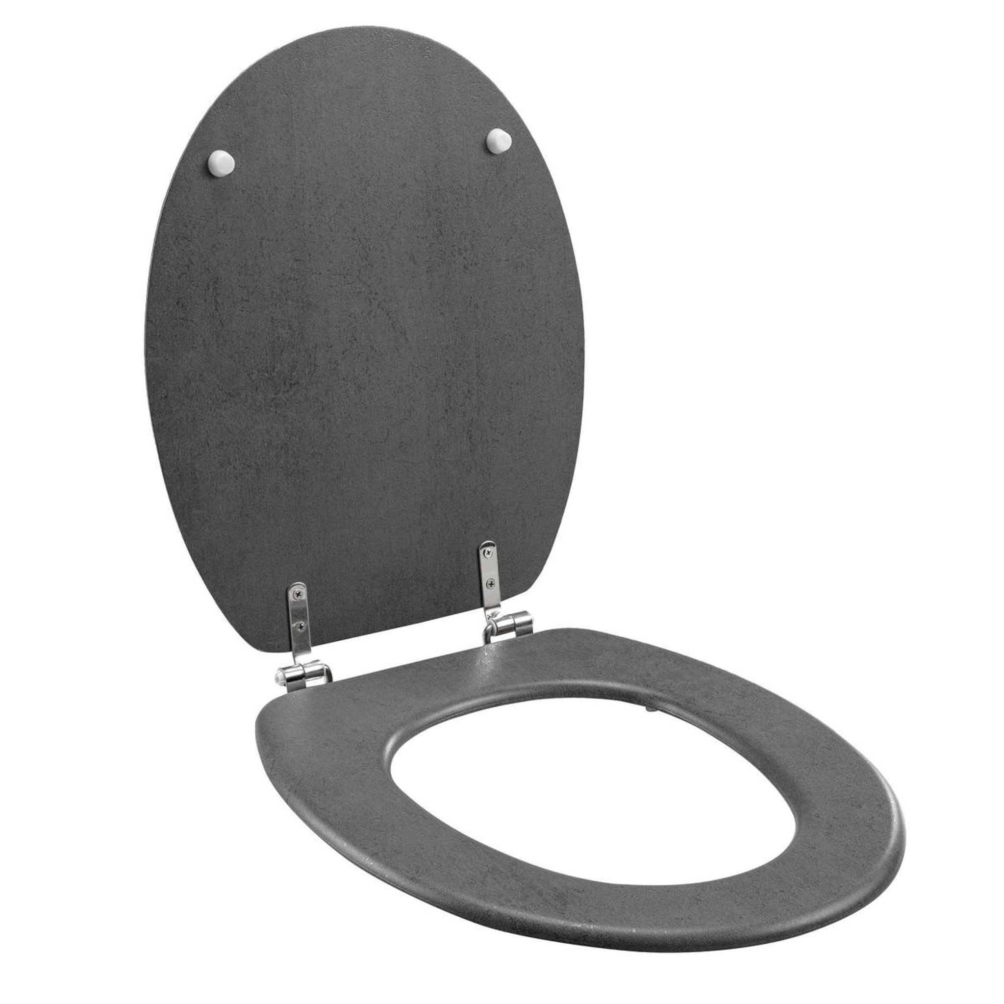 Voir la diapositive 2 : Douceur d'Intérieur Abattant wc effet béton  alium  46cm gris