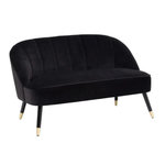 ATMOSPHERA Canapé Velours 2 Places  Naova  126cm Noir