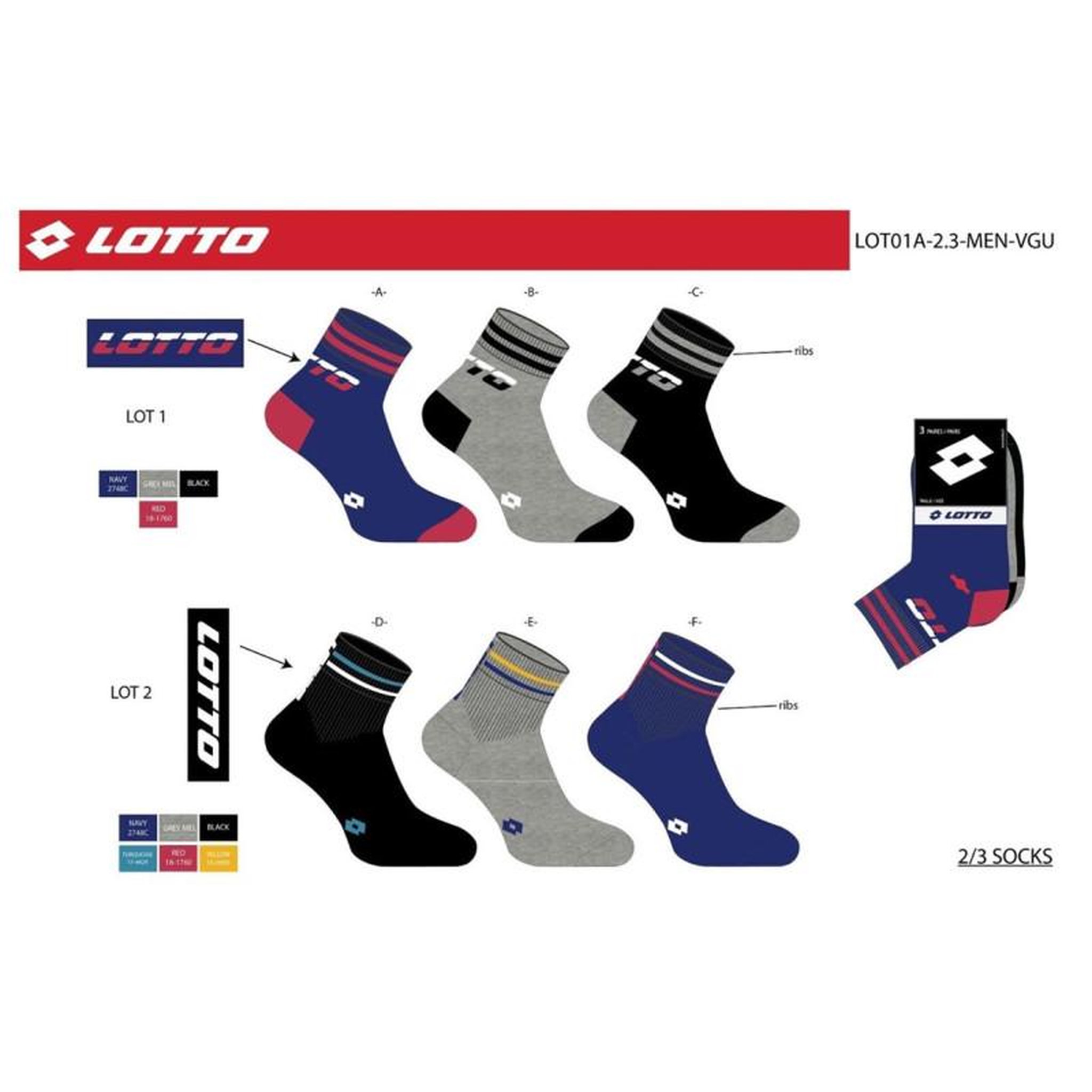 Voir la diapositive 4 : LOTTO Chaussettes Homme LOTTO