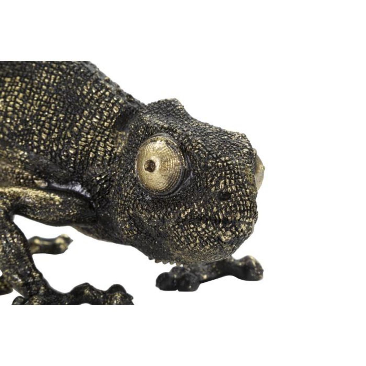 Paris Prix Lampe à Poser en Résine  Lézard  37cm Noir & Or