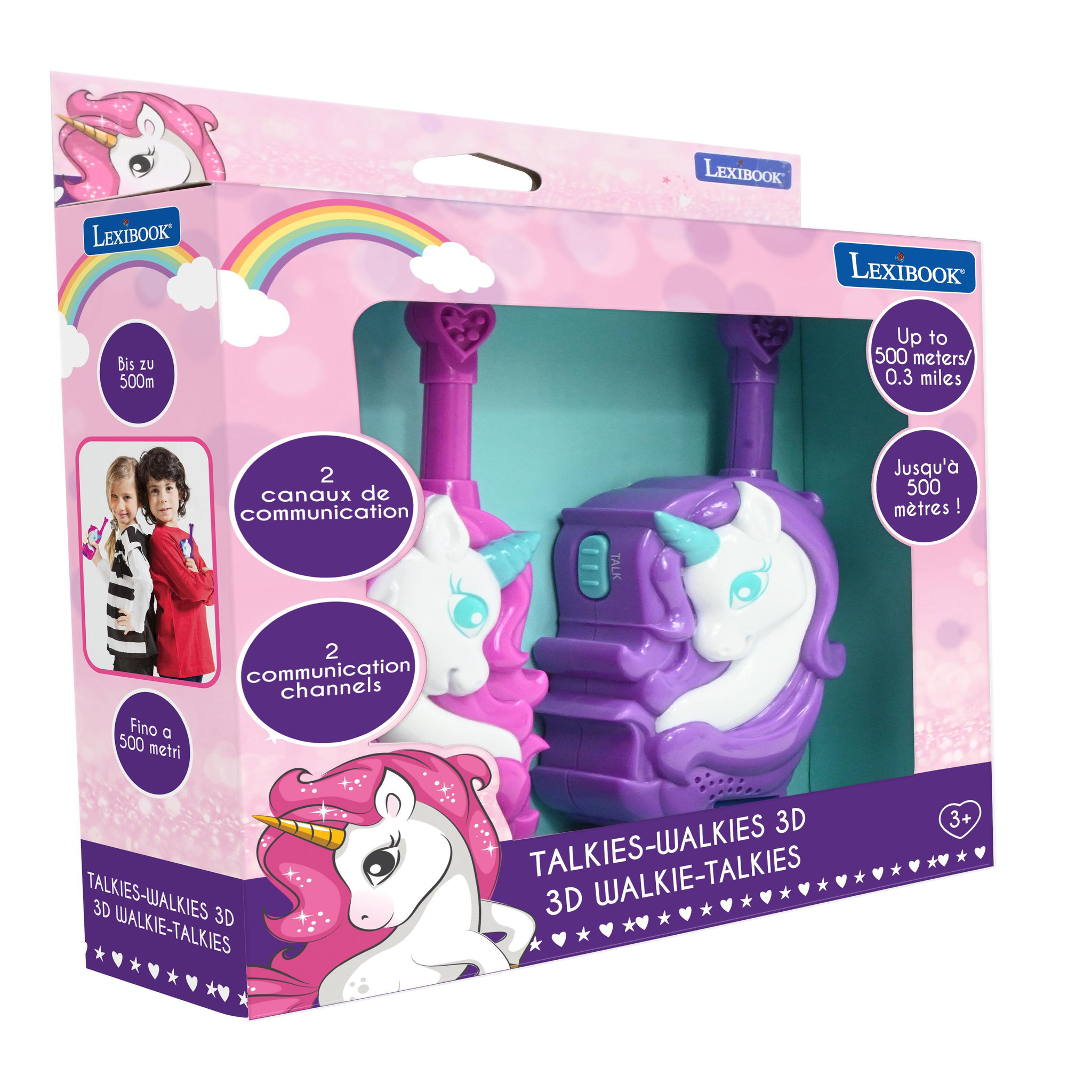 Voir la diapositive 2 : Lexibook Talkies-walkies Licornes 3D