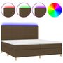 Voir la diapositive 1 : VIDAXL Sommier a lattes de lit matelas et LED Marron fonce 200x200 cm