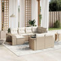 Voir la diapositive 1 : VIDAXL Salon de jardin 11 pcs avec coussins beige resine tressee