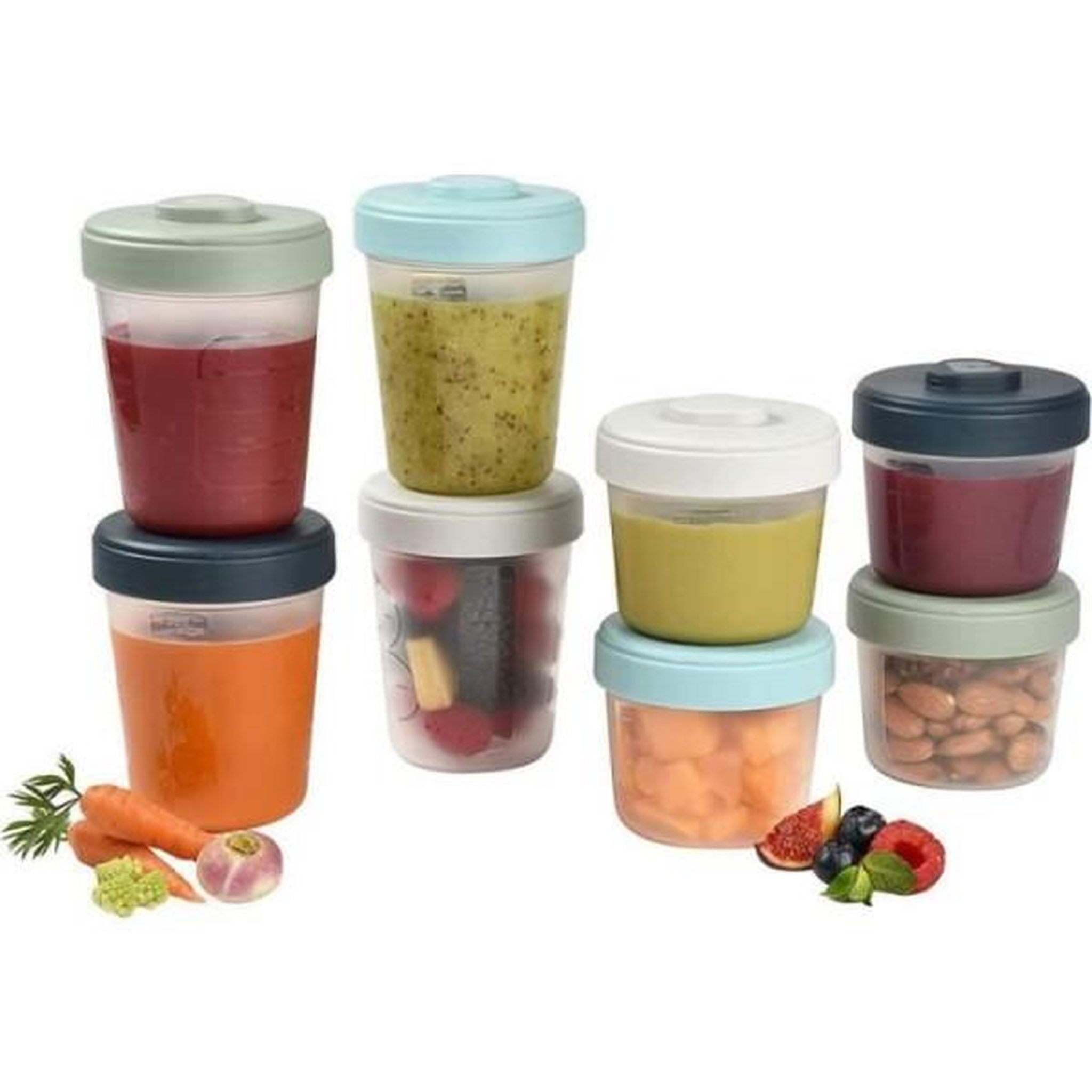 Voir la diapositive 2 : BEABA BEABA, Set 2eme age 8 portions clip de conservation - 4x150ml + 4x250ml