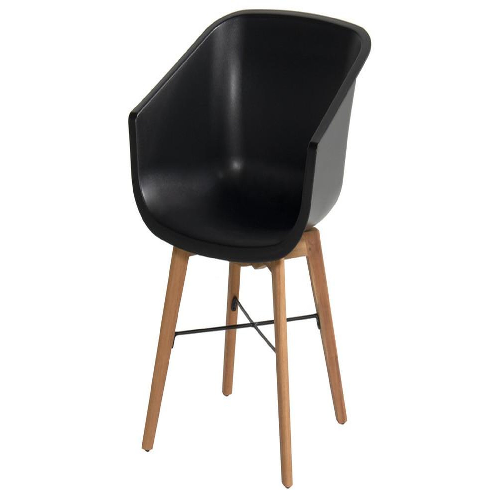 Chalet & jardin Lot de 2 chaises Amalia Eucalyptus en résine - pieds en bois - Noir