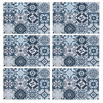 ATMOSPHERA Lot de 6 sets de table mosaïque carreaux de ciment - 45 x 30 cm - Bleu