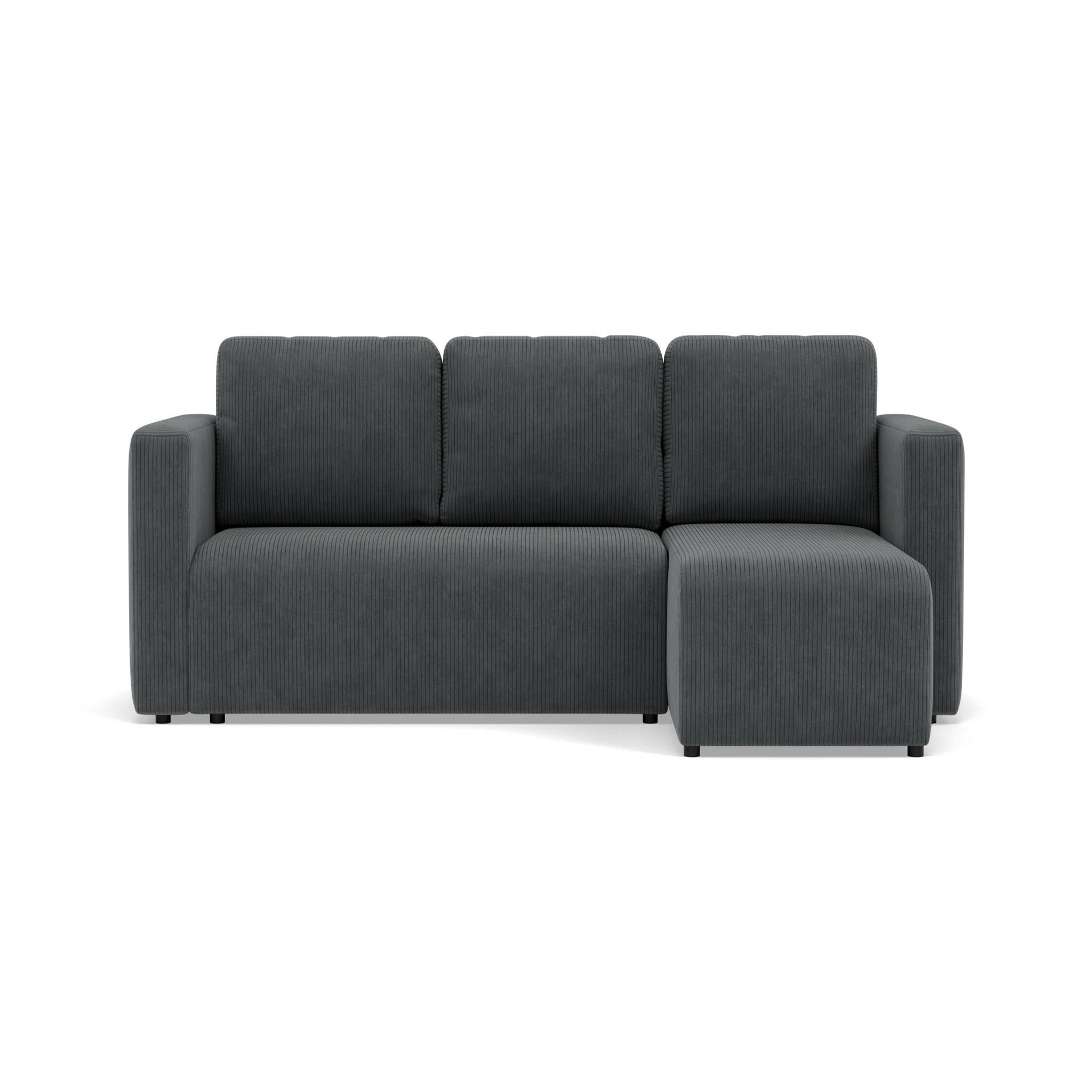 Voir la diapositive 1 : BEST MOBILIER Canopy - canapé d'angle réversible 4 places convertible avec coffre en velours côtelé