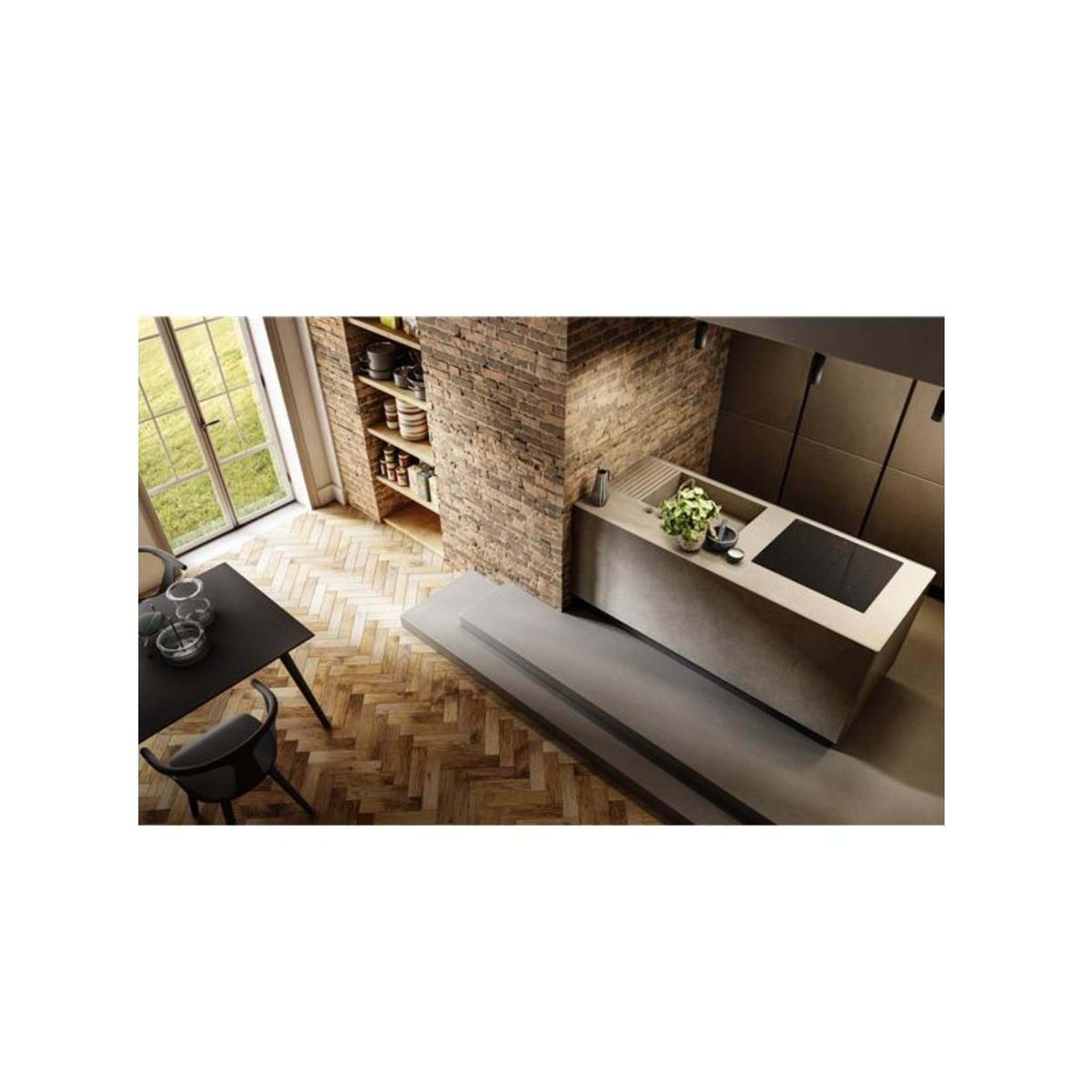 Voir la diapositive 5 : ELICA Table de cuisson aspirante induction 72cm 4 feux 7400w noir - prf0210741