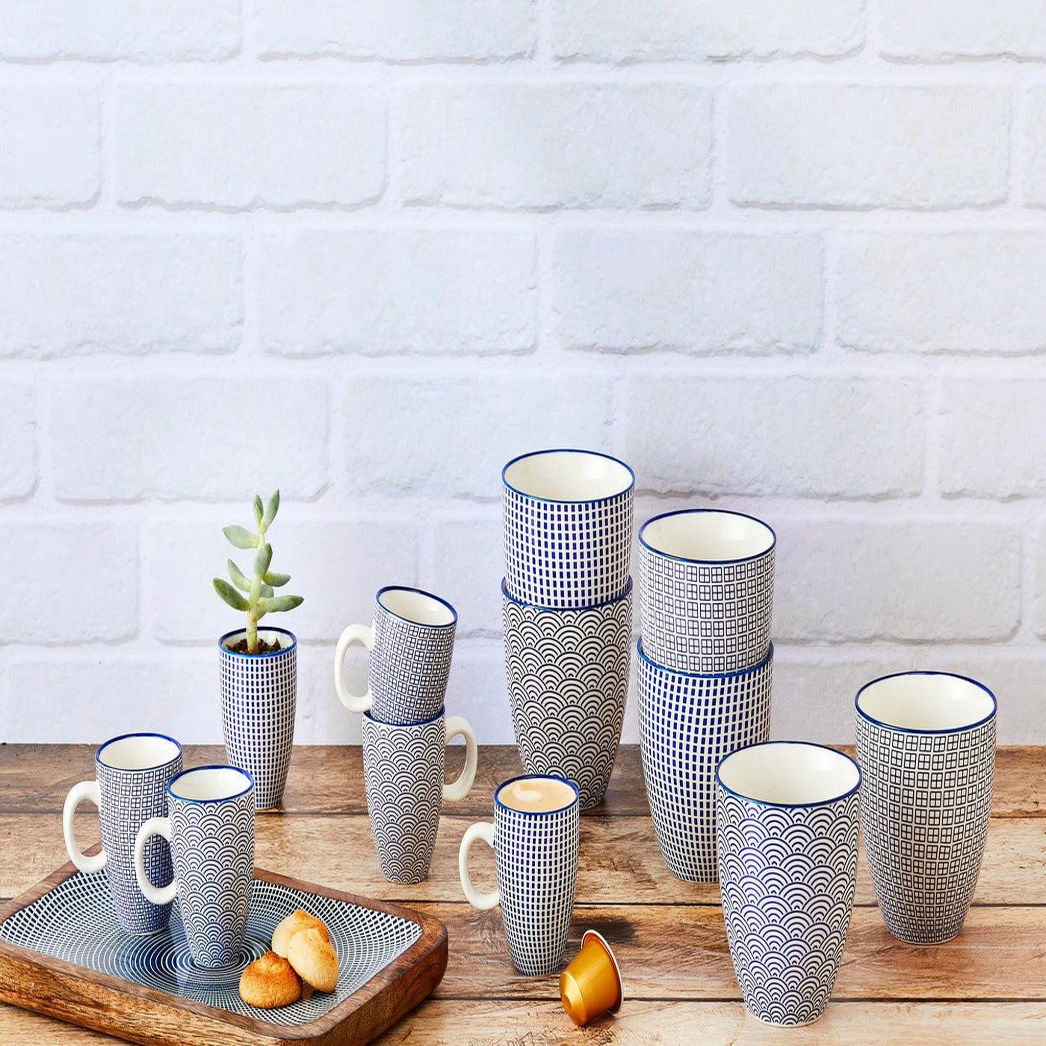 Voir la diapositive 6 : BJORN Mug pattern 30cl - 6 pièces - dark blue