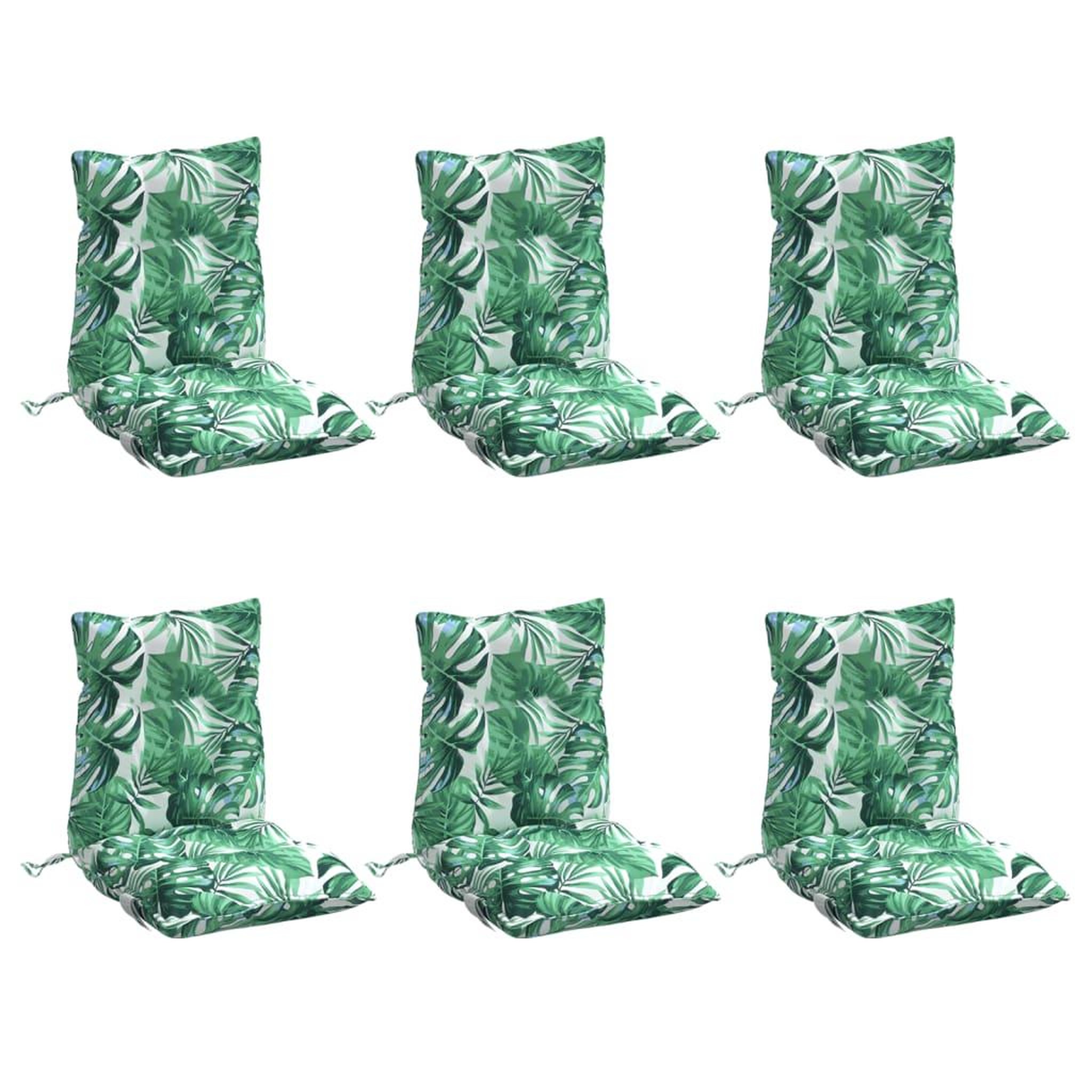 Voir la diapositive 3 : VIDAXL Coussins de chaise a dossier bas lot de 6 modele de feuille