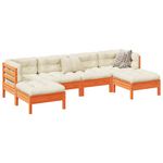 VIDAXL Salon de jardin 6 pcs avec coussins cire marron bois pin massif