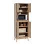 Voir la diapositive 4 : FIVE Buffet de cuisine 1 niche et 4 portes effet bois naturel ABANA - Beige