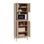 Voir la diapositive 4 : FIVE Buffet de cuisine 1 niche et 4 portes effet bois naturel ABANA - Beige