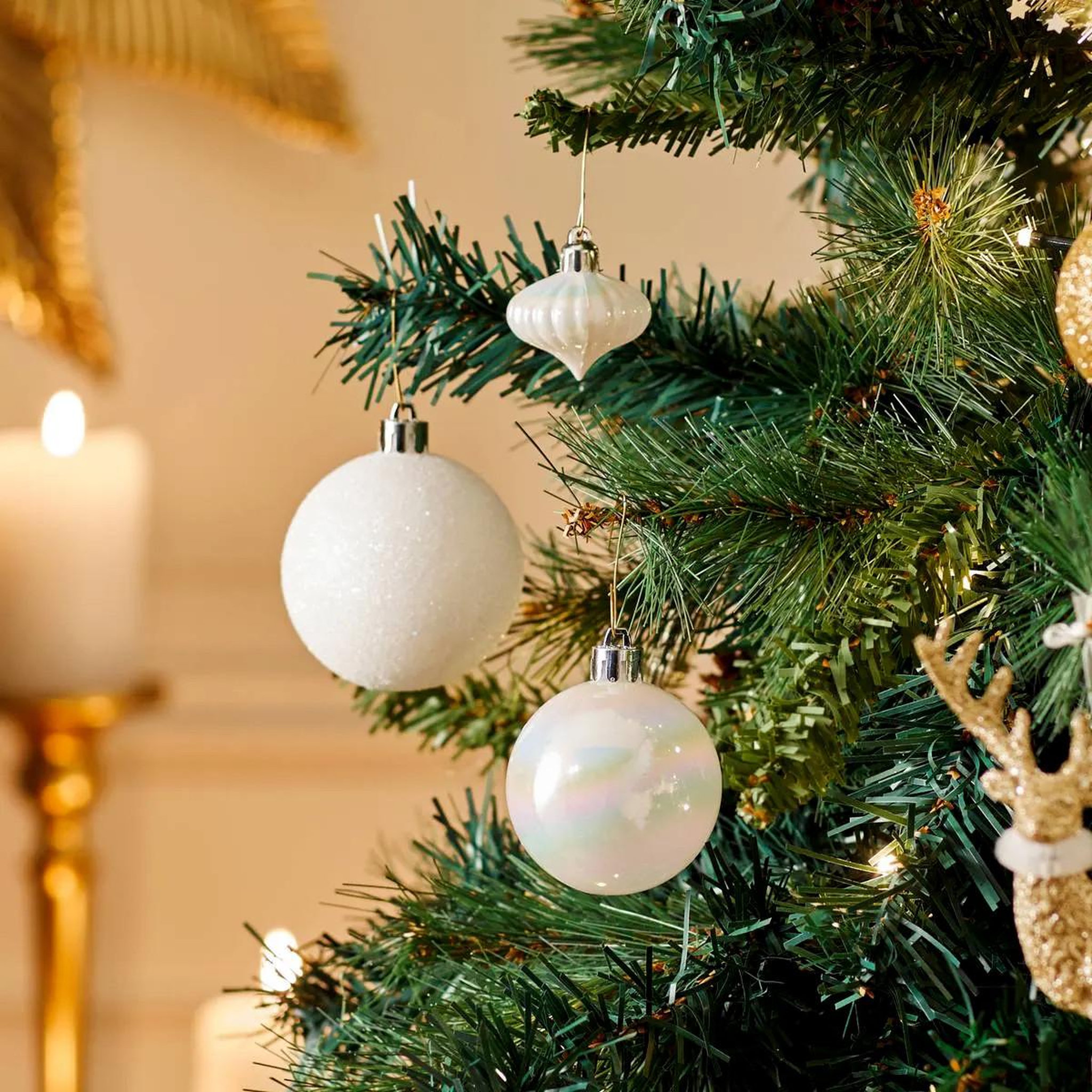 Voir la diapositive 4 : FEERIC LIGHT & CHRISTMAS Kit 18 Pièces Déco de Noël  Colorama  23cm Blanc