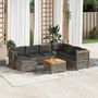Voir la diapositive 1 : VIDAXL Salon de jardin 8 pcs avec coussins gris resine tressee