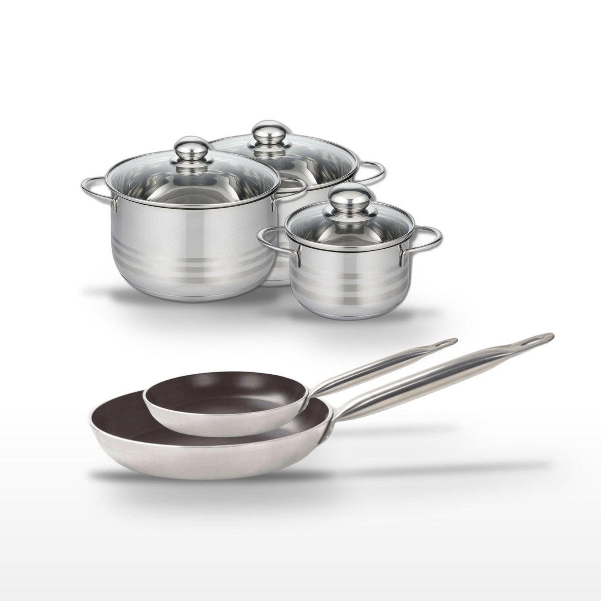 ELO Lot Poêles 24/32 cm & Faitouts 16/20/24 cm Elo Bistro Line