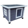 Voir la diapositive 1 : @Pet @Pet Maison d'exterieur pour chats 57x45x43 cm Bois Gris et blanc