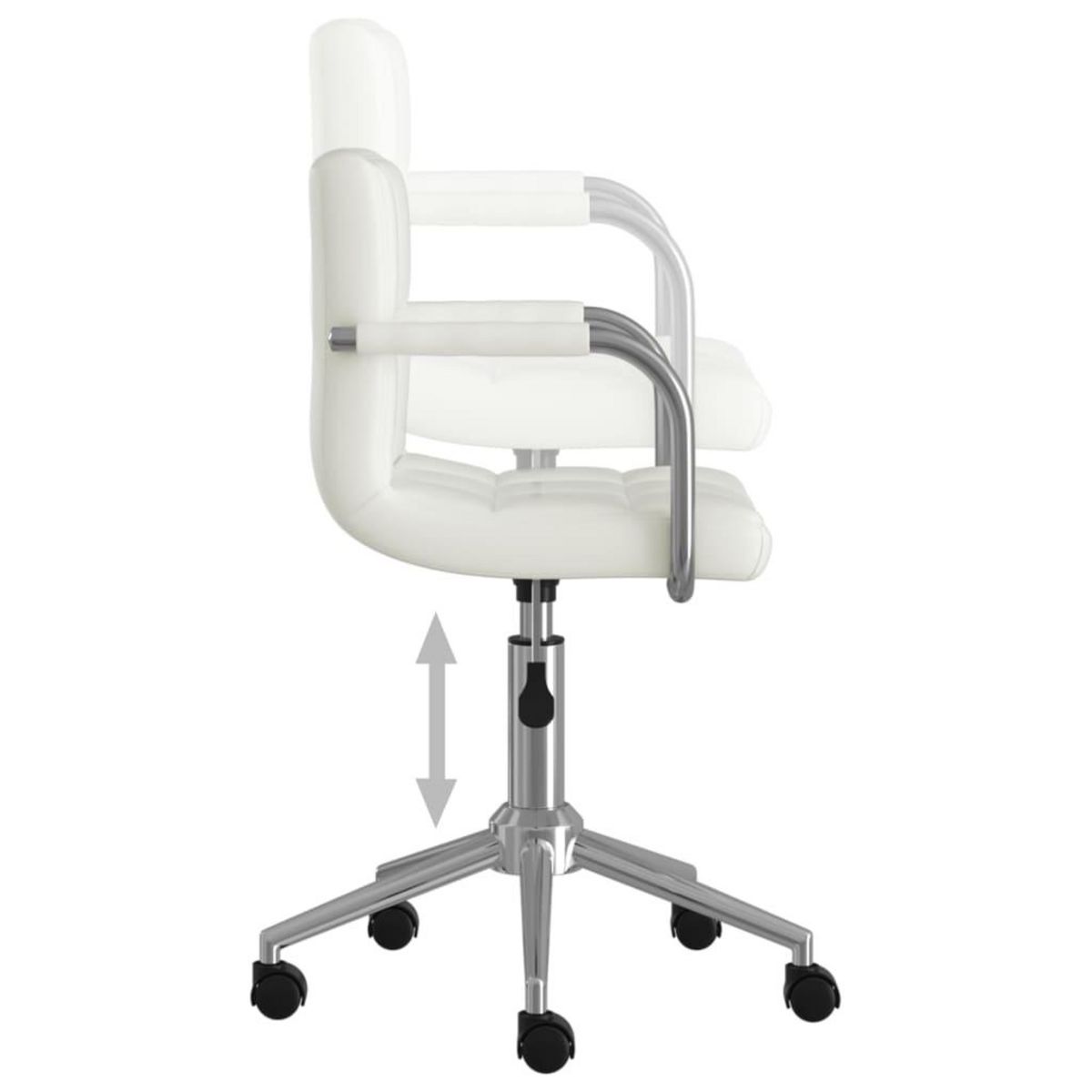 VIDAXL Chaise pivotante de salle a manger Blanc Similicuir
