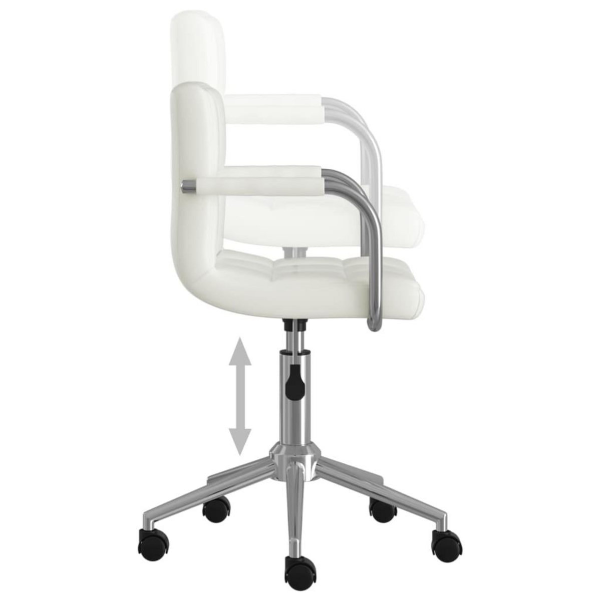VIDAXL Chaise pivotante de salle a manger Blanc Similicuir