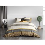 ATELIER DU COTON Parure housse de couette 100% coton 57fils carioca. Coloris disponibles : Blanc