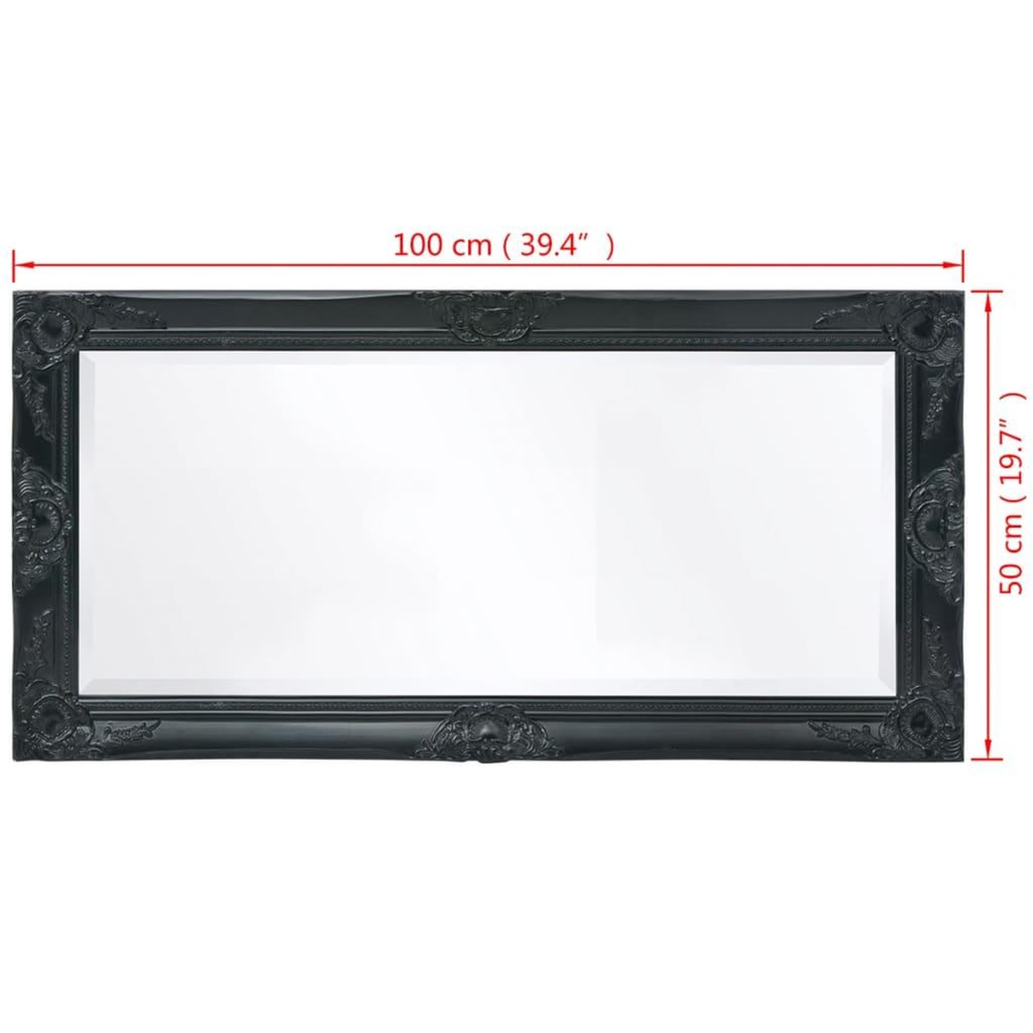 Voir la diapositive 6 : VIDAXL Miroir mural style baroque 100x50 cm noir