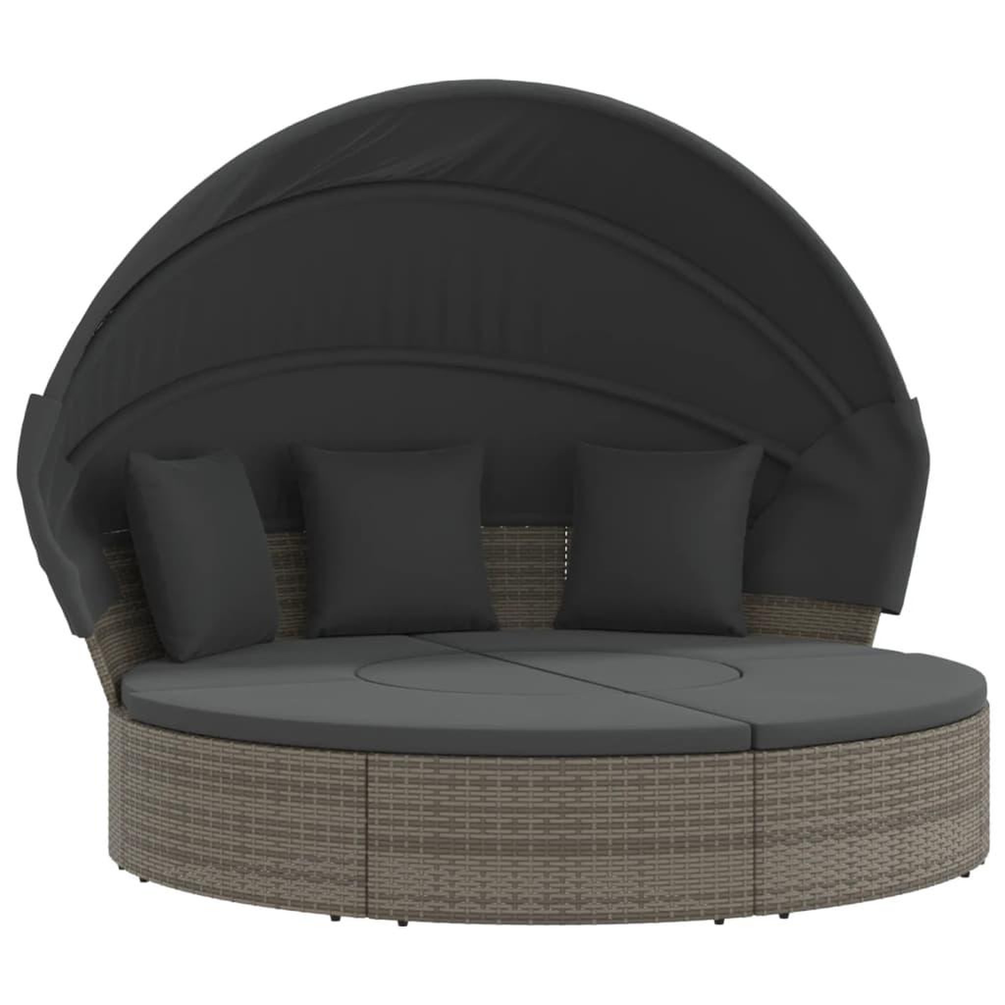 Voir la diapositive 2 : VIDAXL Lit de repos d'exterieur avec auvent et coussins resine tressee