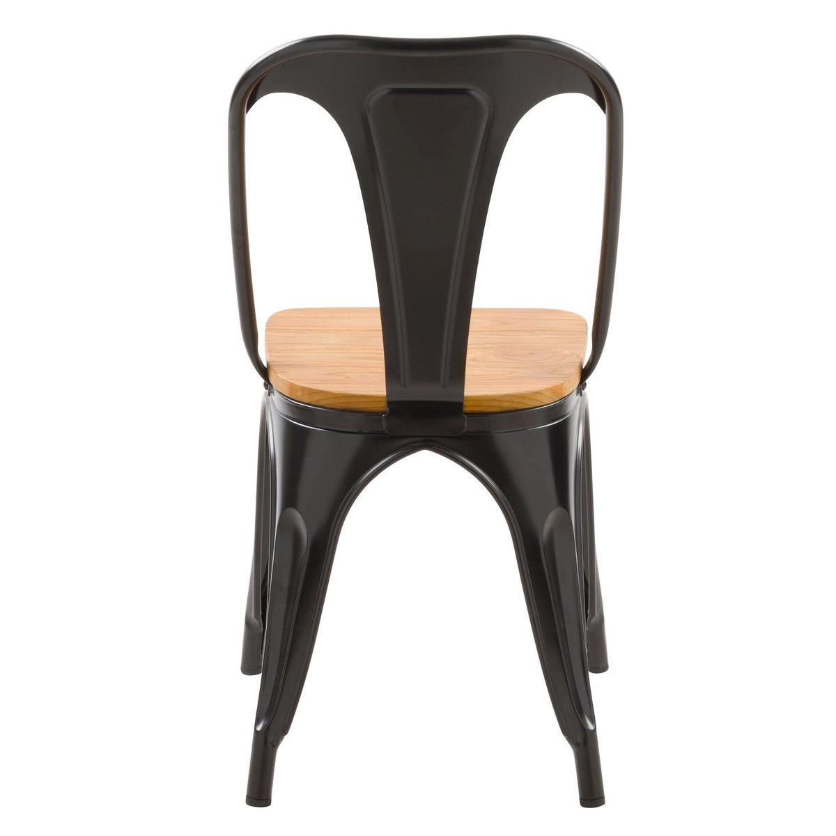 Rendez vous déco Lot de 2 chaises en métal noir et bois d'orme - Yoanna