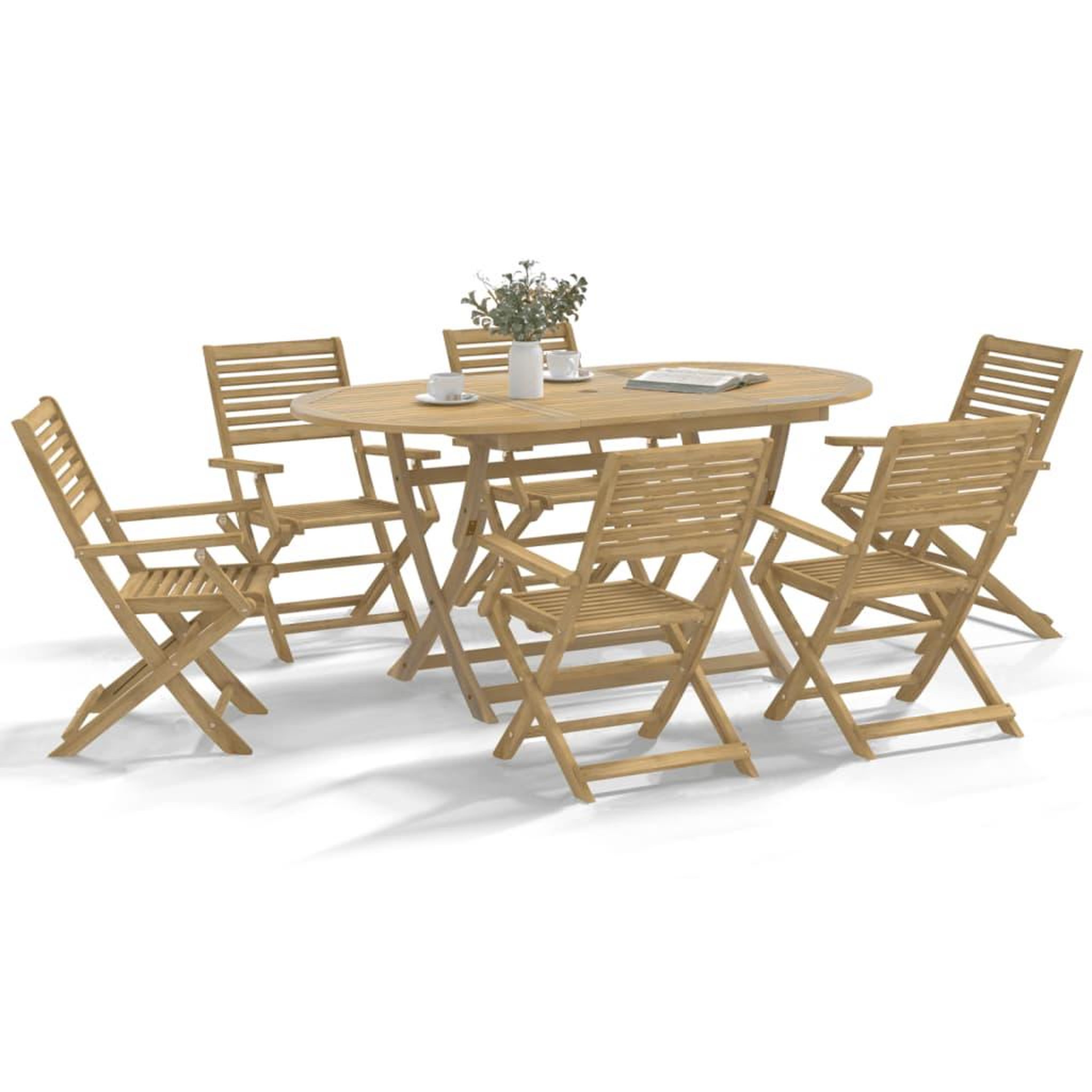 VIDAXL Chaises pliables de jardin lot de 8 bois massif d'acacia