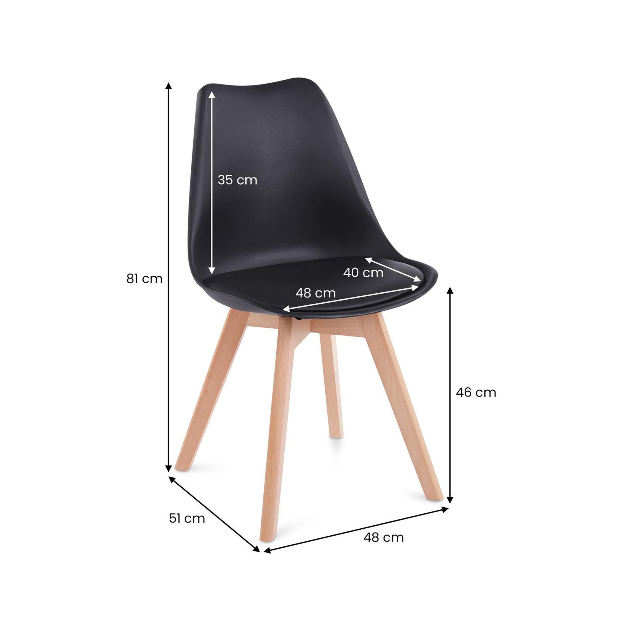 Voir la diapositive 5 : IDIMEX Lot de 4 chaises scandinaves abby, en synthétique