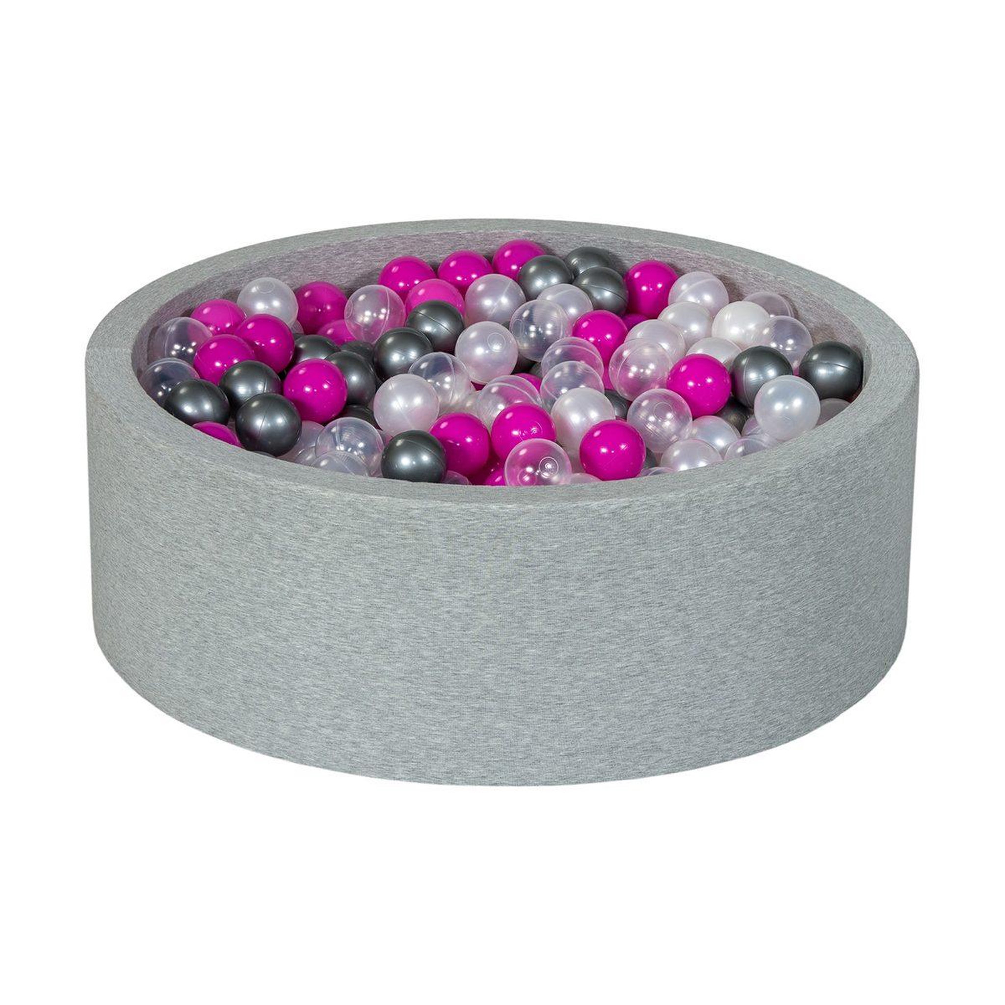 VELINDA Piscine à balles aire de jeu + 450 balles perle, transparent, rose, argent