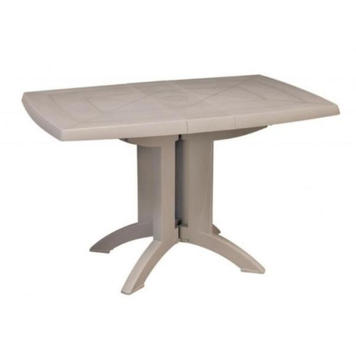 Grosfillex Table de Jardin pliante en résine VEGA - GROSFILLEX - 118 x 77 cm Lin Gris