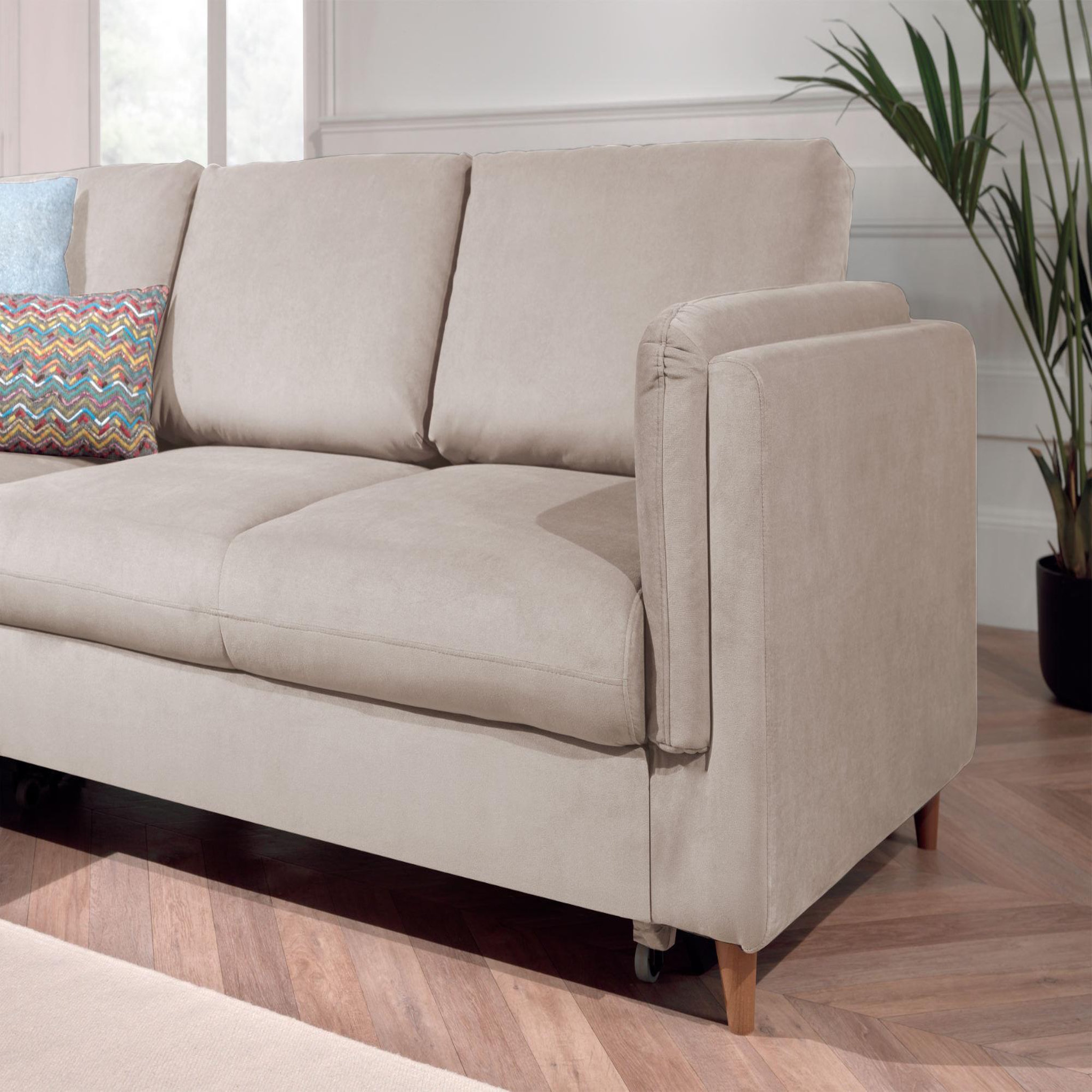 Voir la diapositive 4 : LISA DESIGN Brooke - canapé d'angle gauche - convertible - 5 places - en velours