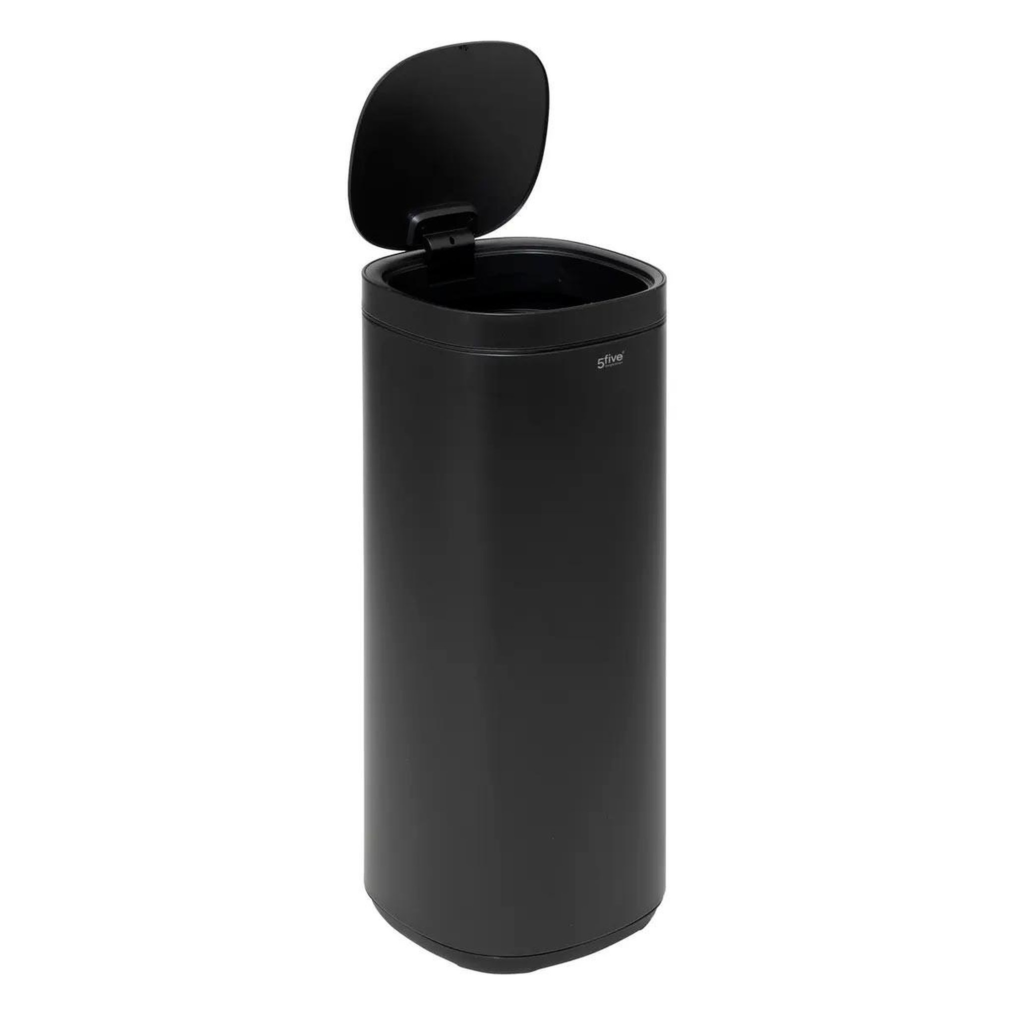 Voir la diapositive 2 : FIVE Poubelle de cuisine ouverture pression  inox  50l noir