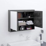 VIDAXL Armoire a miroir de salle de bain 80x15x60 cm MDF Gris brillant