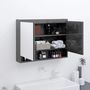 Voir la diapositive 1 : VIDAXL Armoire a miroir de salle de bain 80x15x60 cm MDF Gris brillant