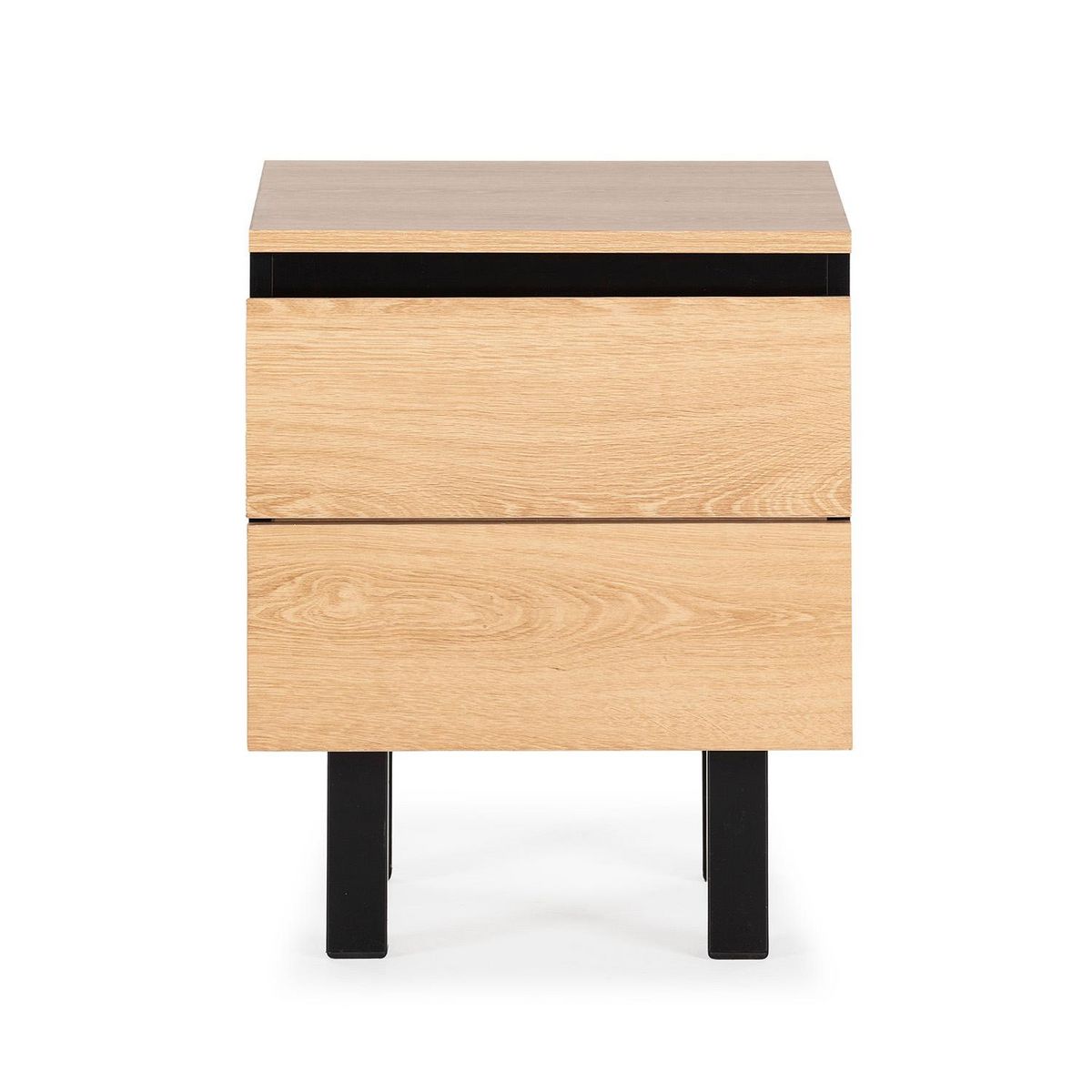 VS VENTA-STOCK Table de chevet Molina 2 tiroirs couleur chêne