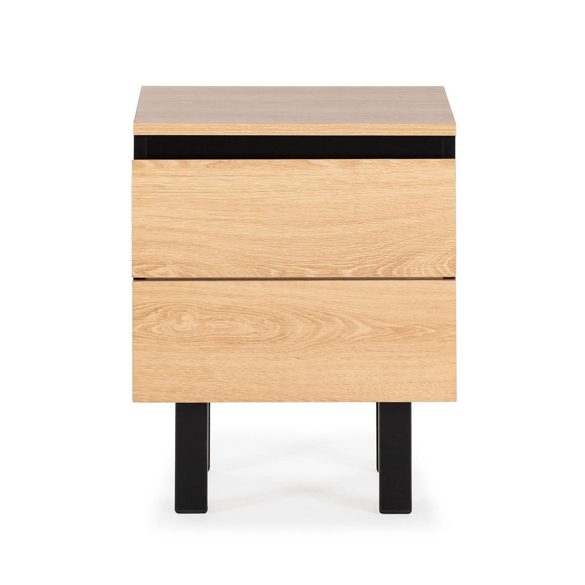 VS VENTA-STOCK Table de chevet Molina 2 tiroirs couleur chêne