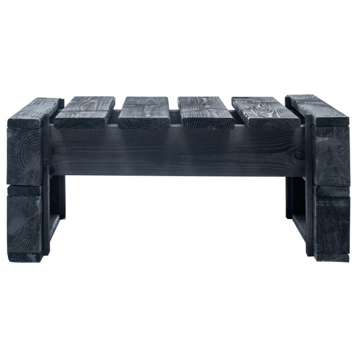 VIDAXL Repose-pied palette de jardin bois noir