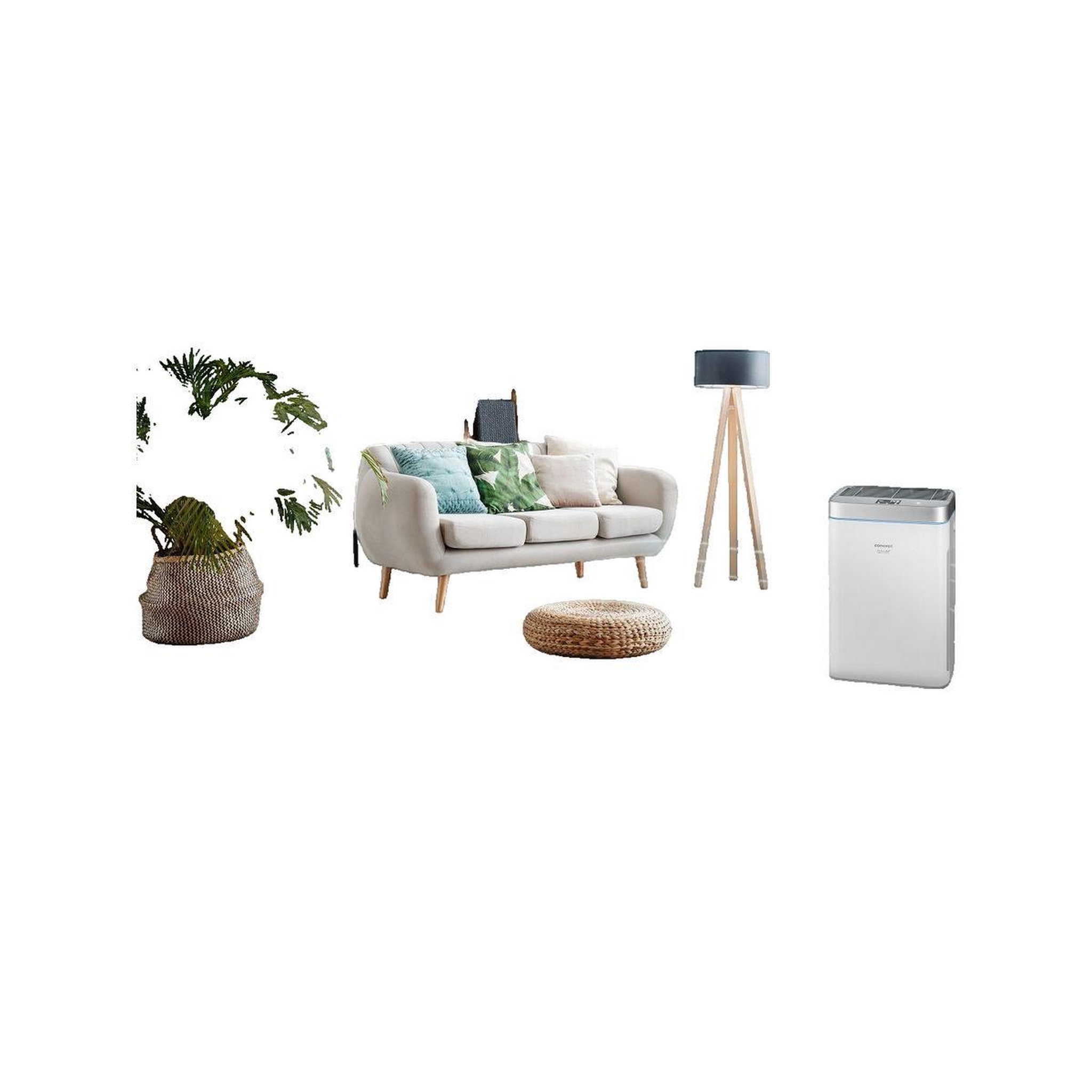 Voir la diapositive 2 : E-CONCEPT Purificateur d'air Concept Solution CA 3000 avec humidificateur intégré blanc