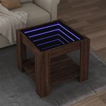 VIDAXL Table basse avec LED chene marron 53x53x45 cm bois d'ingenierie