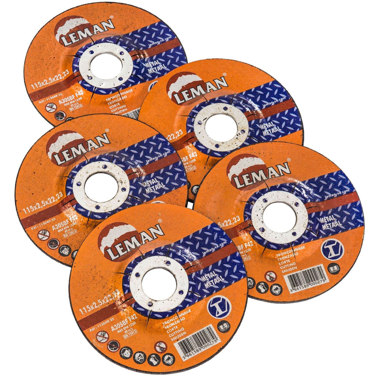 Leman Disque fer Ø 115 mm 5 pièces