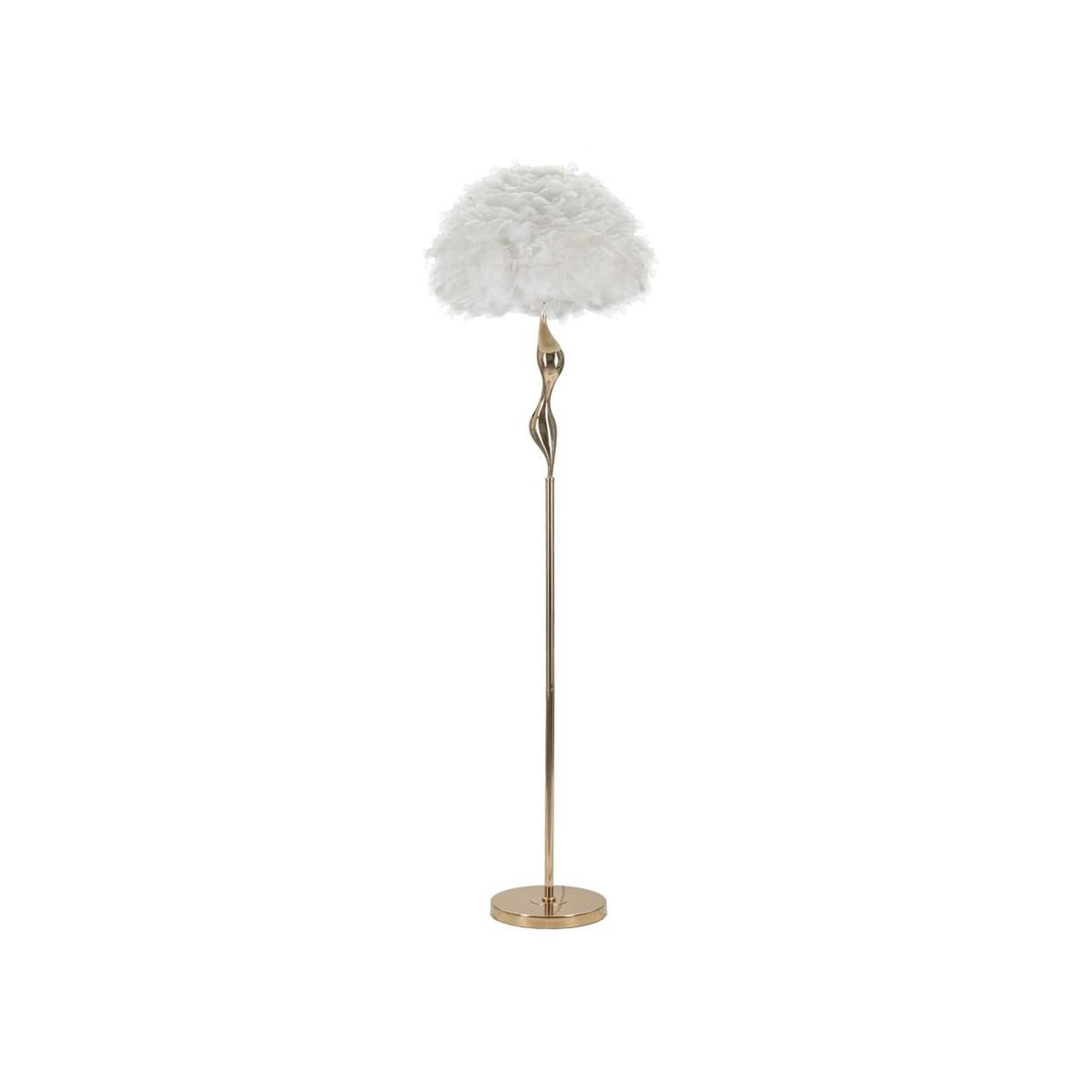 Paris Prix Lampadaire imitation plume  slim  165cm or & blanc