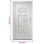 Voir la diapositive 6 : VIDAXL Porte d'entree Blanc 98x208 cm PVC