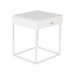 Paris Prix Table de Chevet 1 Tiroir  Bakal  50cm Blanc