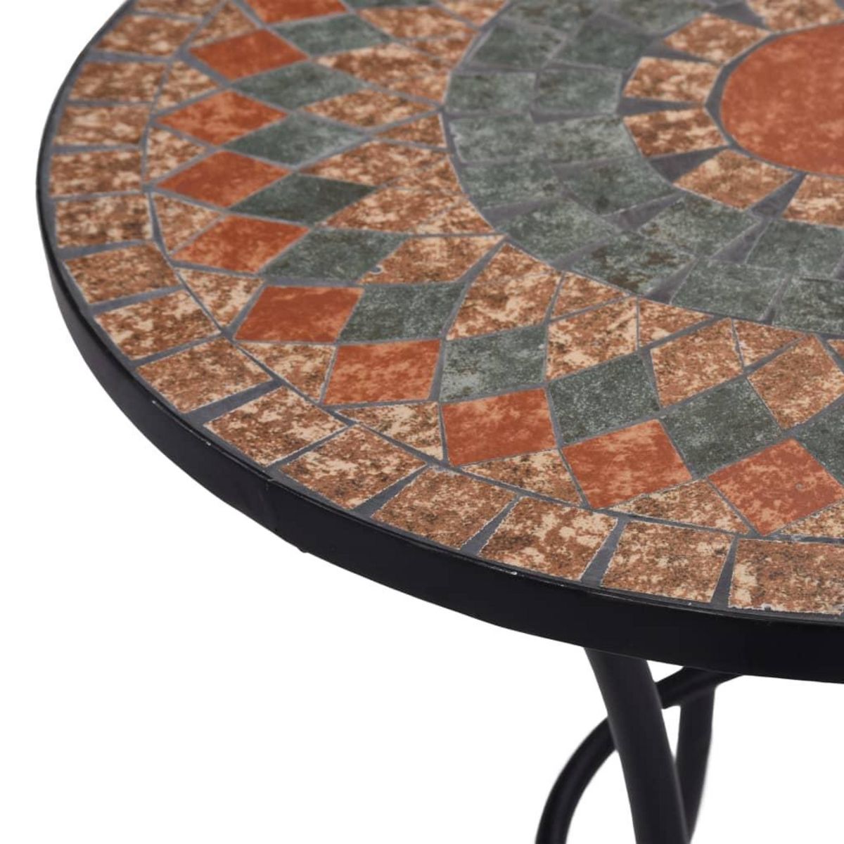VIDAXL Table de bistro mosaïque Orange/gris 60 cm Ceramique